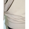 Bawełniana bluzka Oversize z drapowaniem dla puszystej - beżowa